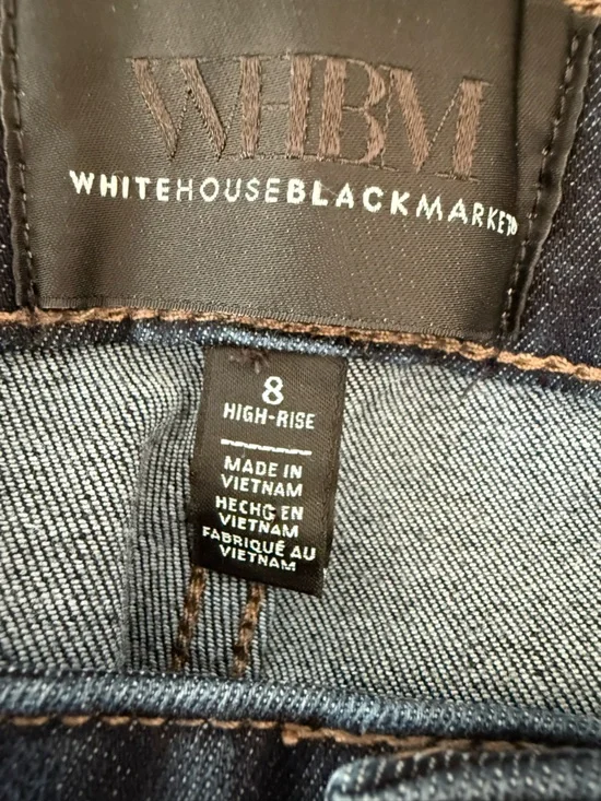 WHBM Women’s High Rise Dark Wash Sculpt Skinny Flare Jeans Size 8 Stretch - Picture 13 of 16